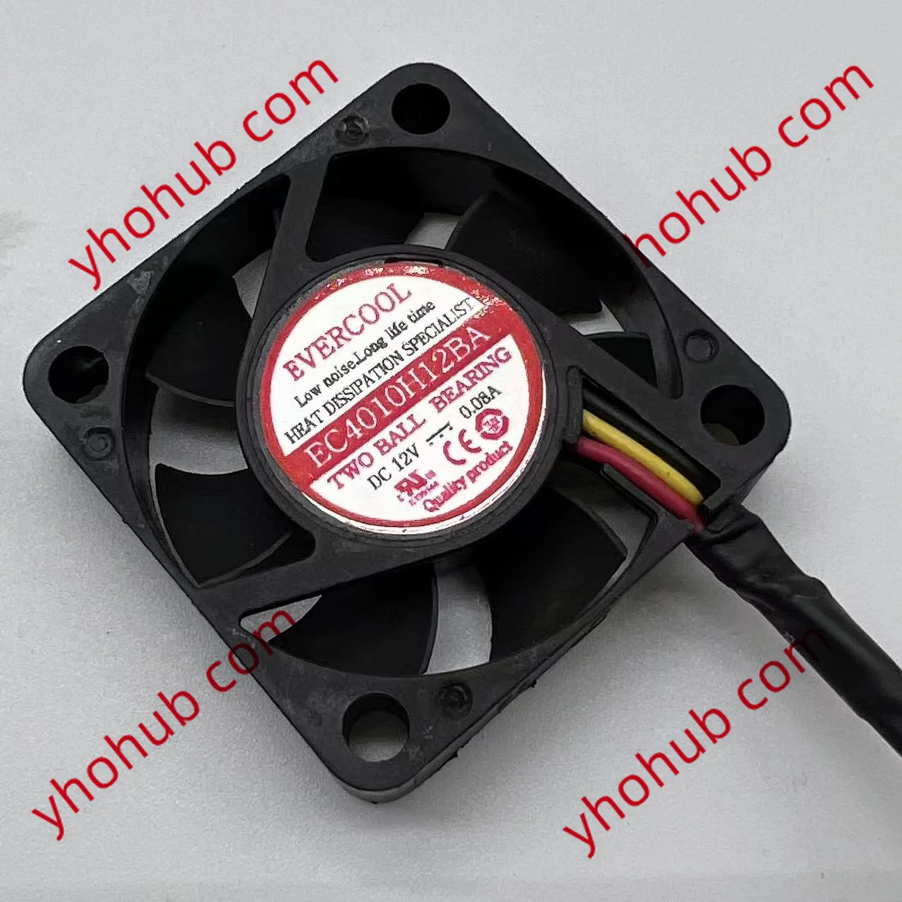 

EVERCOOL EC4010H12BA DC 12V 0.08A 3-Wire 40X40X10mm Server Cooling Fan