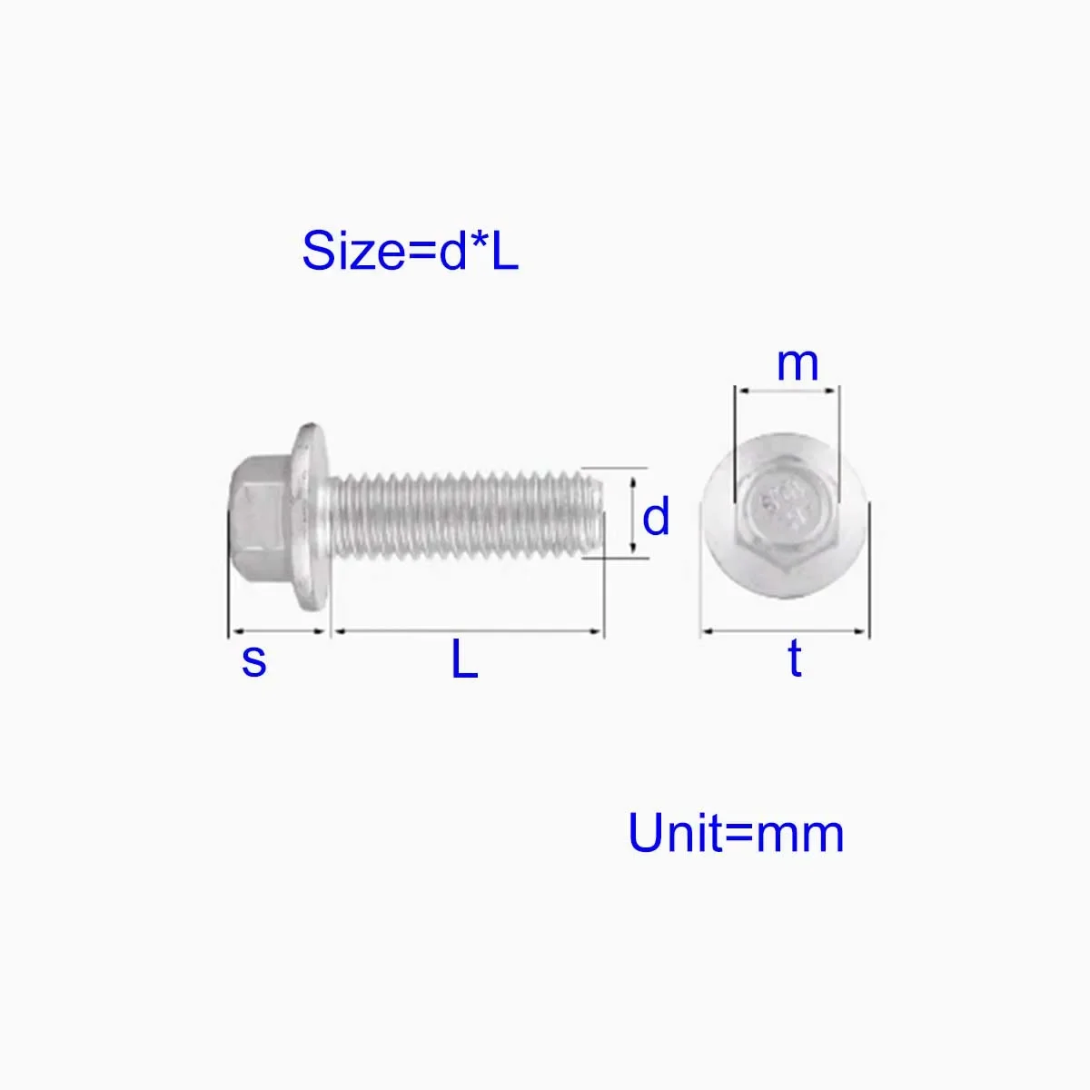 10.9 Grade External Hexagonal Flange Screw  Dacromet Gasket Bolt M6M8M10M12M14M16