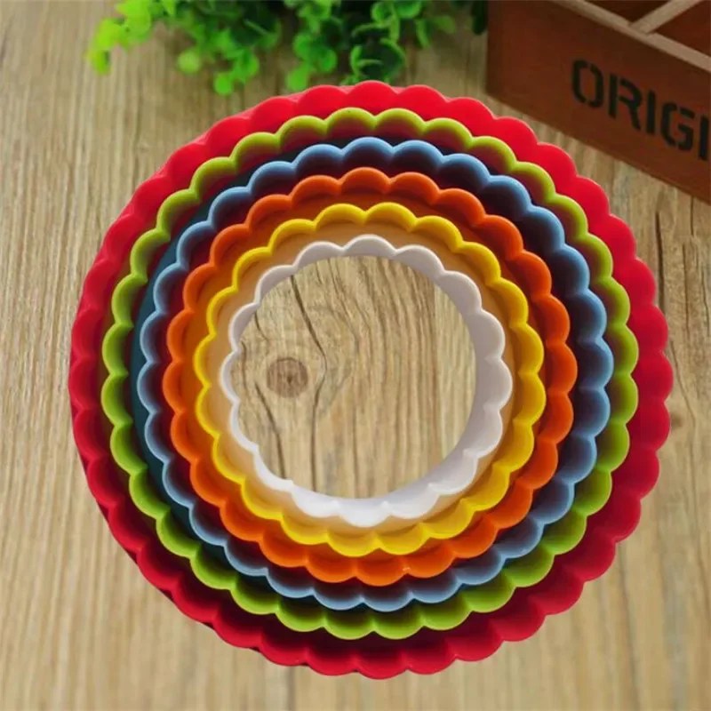 

5 шт./компл., 5 размеров, пластиковый кекс круглой формы, формочка для печенья, форма для торта, помадка, сделай сам, торт, кухонные инструменты, штамп для печенья