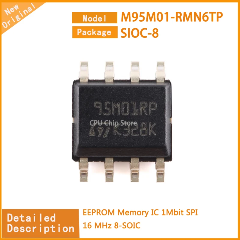 5Pcs/Lot  New Original  M95M01-RMN6TP  M95M01  EEPROM Memory IC 1Mbit SPI 16 MHz 8-SOIC