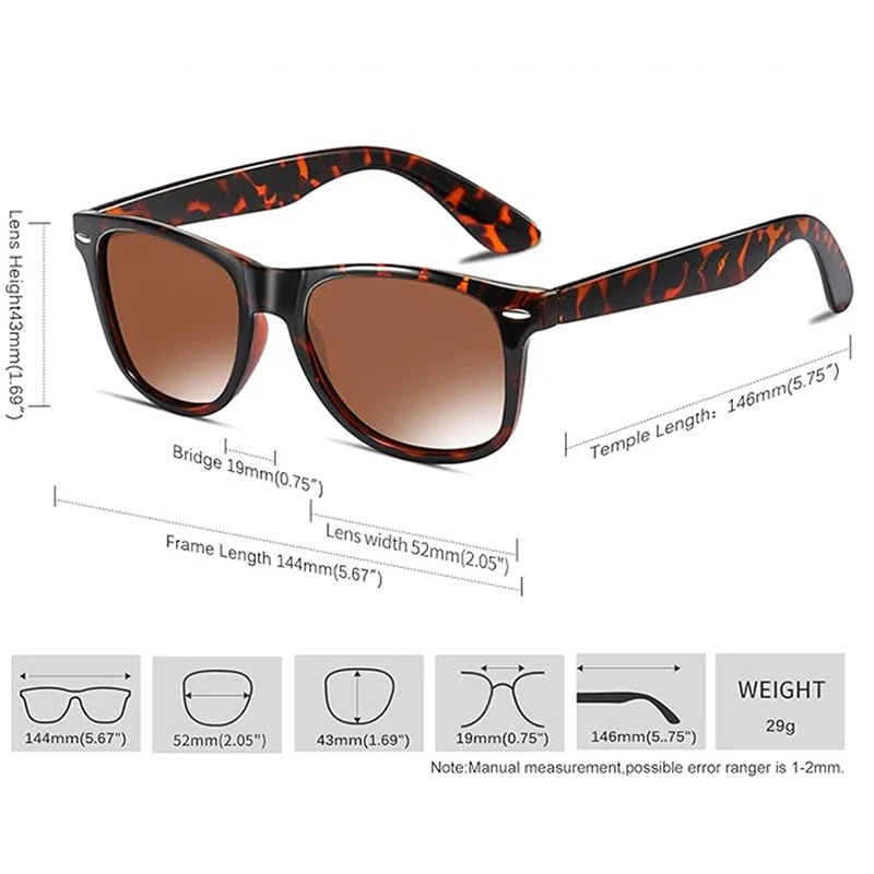 Unisex Wayfarer Sunglasses UV Protection Polarized Lenses Fashionable and Comfortable Ideal for Driving and Outdoor Activitie