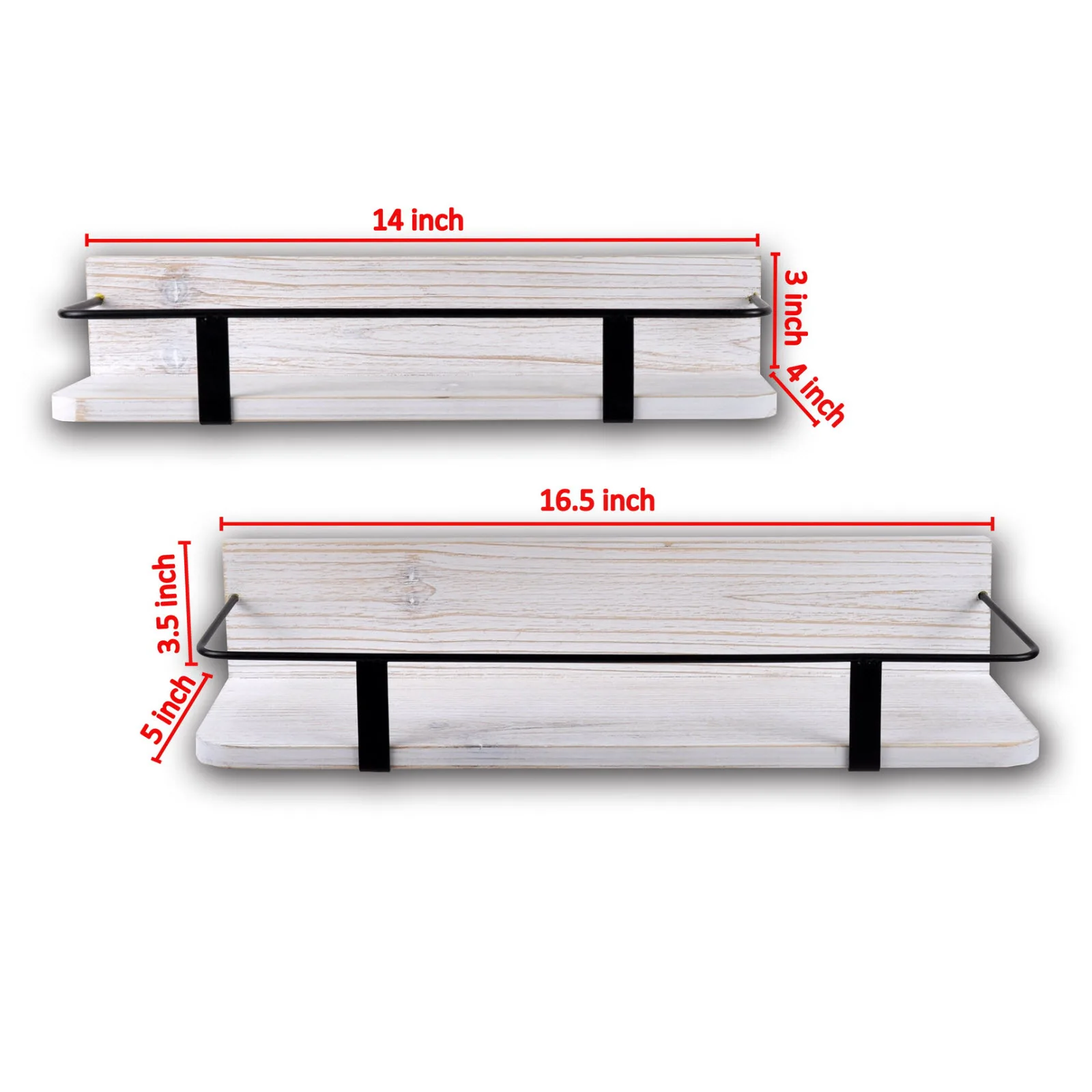 Wall Mounted Wood Storage Holders & Racks Kitchen Spice Jar Holder and Bathroom Floating Shelf