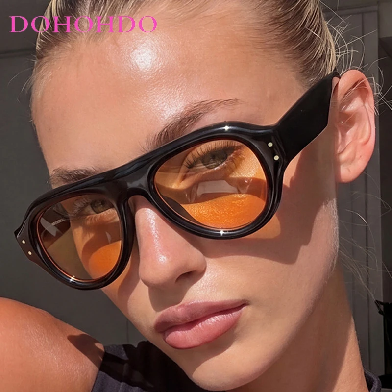 Trendy Rice Nail Big Frame Women Sunglasses Luxury Punk Brand Designer Pilot Men Shades Outdoor Driving Travel Sunglasses UV400