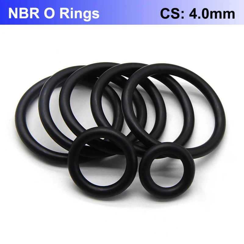 

10/50Pcs Black NBR O Ring Gasket Thickness CS 4mm OD 16~150mm Nitrile Rubber Round O Type Corrosion Oil Resist Sealing Washer