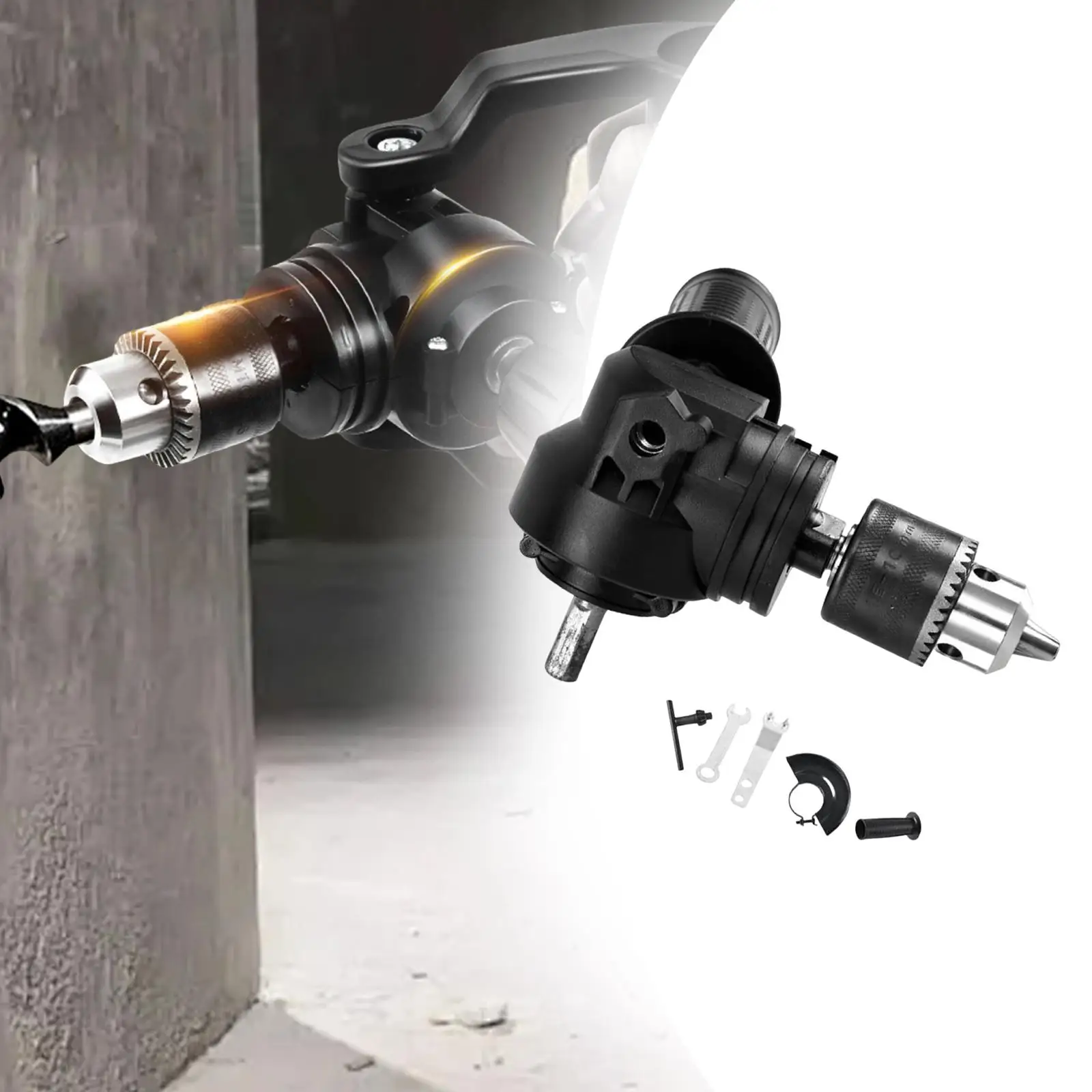 

Right Angle Bend Extension Chuck Drill Attachment Triangular Drive Shaft Easily Install Accessories Quick Change