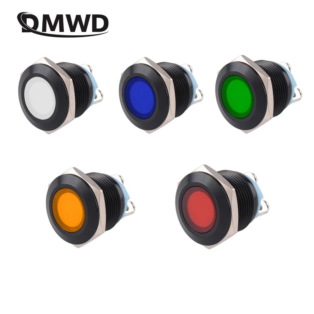 

19 мм черный металлический индикатор окисленный Алюминий 12 в 24 В постоянного тока 220 В переменного тока Красный Зеленый Синий Янтарный винтовой терминал плоский круглый 3-6 в