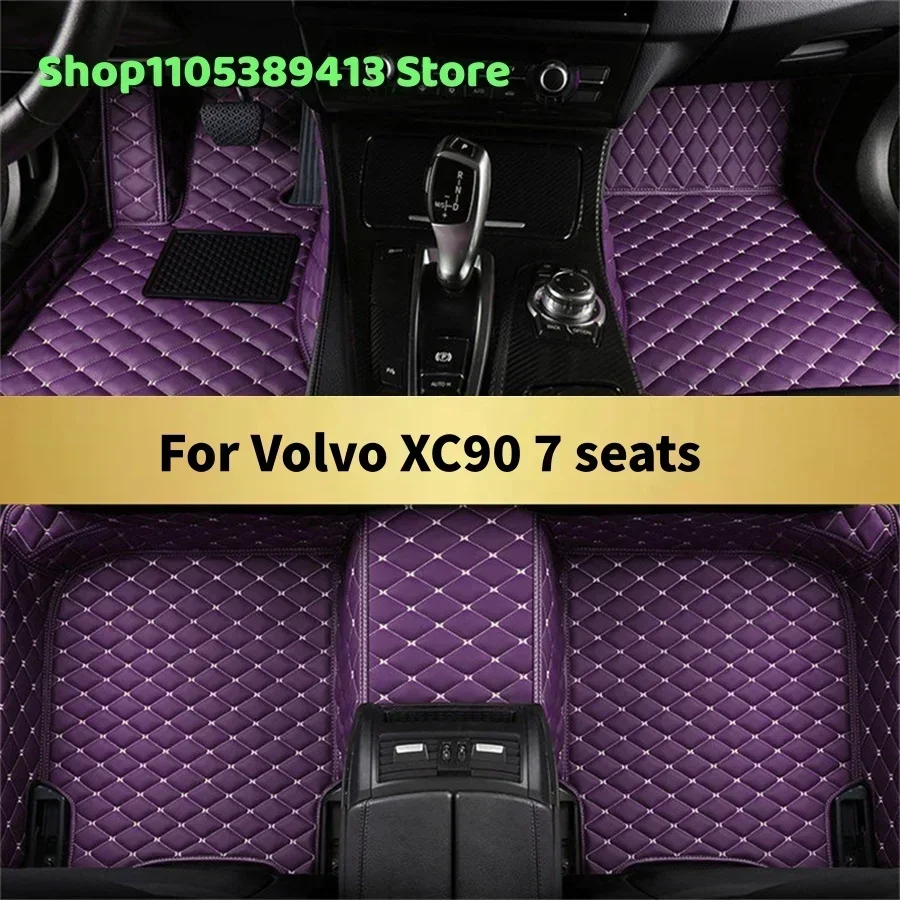 

Mats Carpets Leather Custom Car Floor Mats For Volvo XC90 7 seats 2020 2021 2022 2023 2024 2025 2026 2027 Car Mat Accessories
