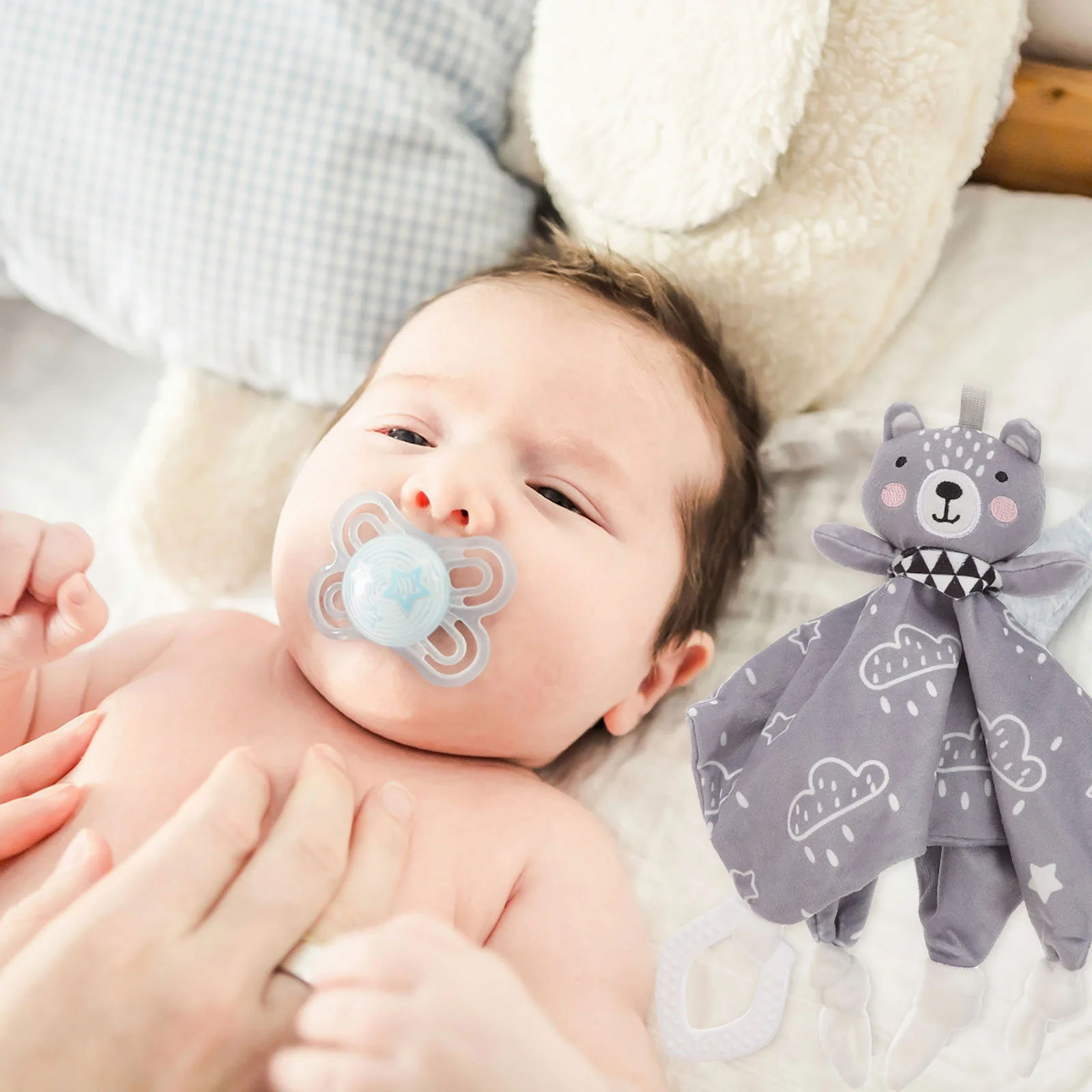 Bebê infantil brinquedos sono conforto toalha toalhas crianças cobertor de segurança urso pp algodão mordendo recém-nascido