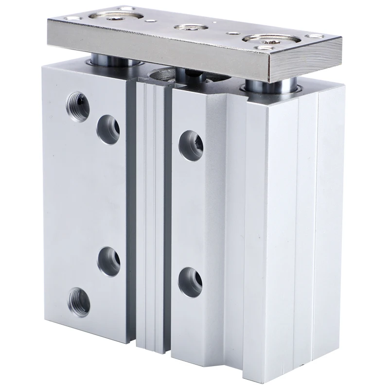 三軸三気圧式精密シリンダ TCL TCM-12 16 20 25 32 40 63-10 30 100 スチールガイドロッドピストンコア部品付き