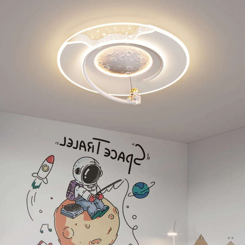 

Modern Children's Room Ceiling Lights LED Astronaut Moon Light Simple Boy Girl Bedroom Ceiling Lamps Baby Room Decor Lighting