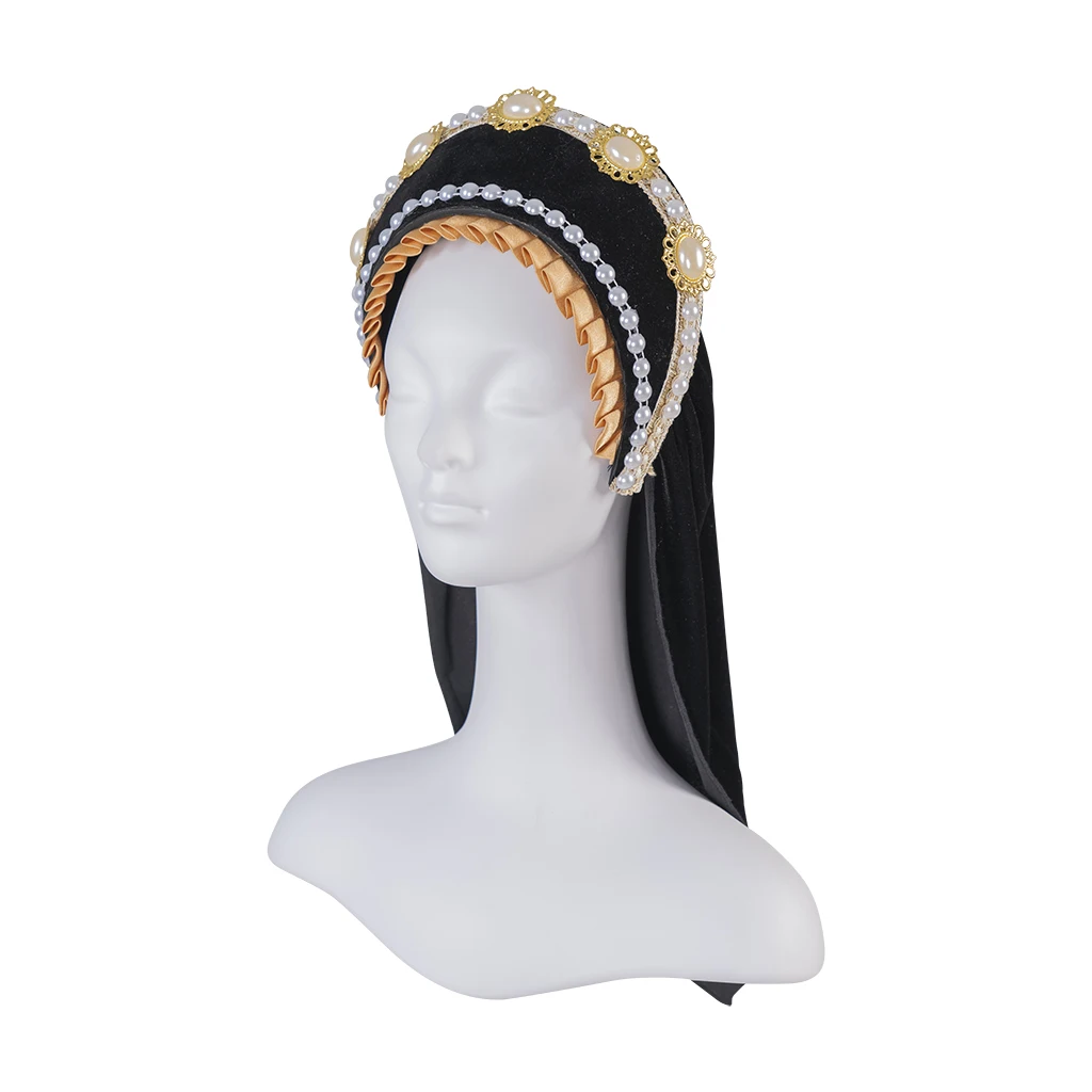 Renaissance Tudor Crown Headband Victorian Queen Elizabeth Tudor French Hood Anne Boleyn Cosplay Elizabethan Headdress Coronet