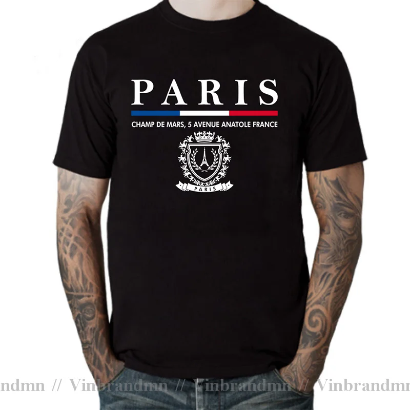 2024 Summer Hot Sale Online Paris T-Shirt Souvenirs De Paris T Shirt Trendy Fashion French Flag Western Style Clothing Camisetas