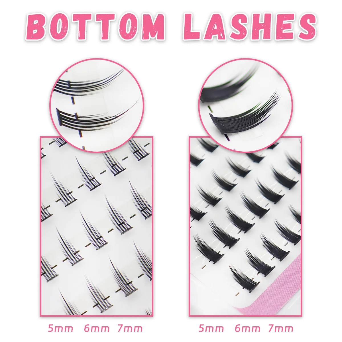 Mixed Upper & Lower Eyelash Clusters 60D-300D Premium Handcrafted Cluster Lashes 5-20mm DIY Individual Lash Extensions