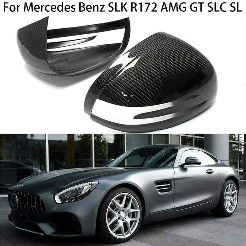 

Real Carbon Fiber Car View Side Mirror Covers For Mercedes Benz SLK R172 AMG GT SLC SL R197 200 230 250 350 2012-2018