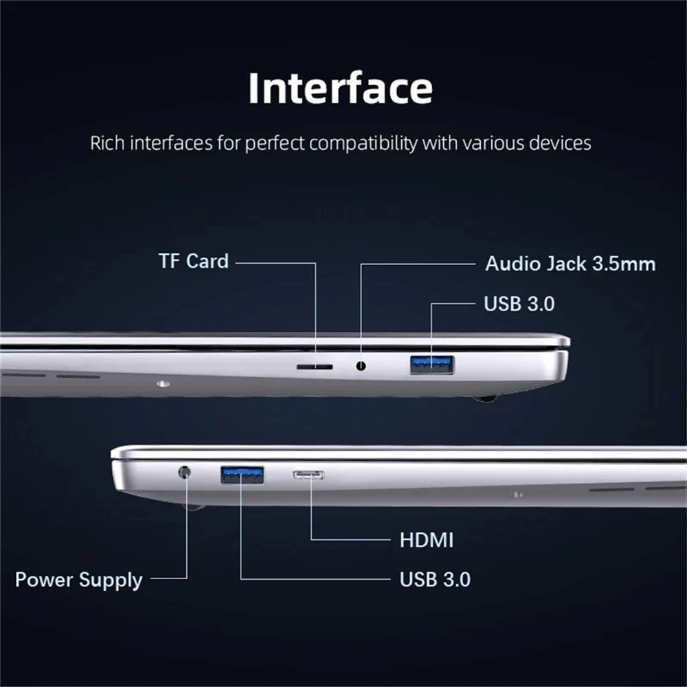 Imagem -06 - Computador Portátil i9 14.1 Tela Ips 16g Ddr4 1tb 2tb Ssd Notebook Intel Core I98950hk Processador de Núcleos Windows 11 Pro 2024 Novo