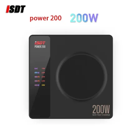 

Настольное устройство для быстрой зарядки ISDT POWER 200 200X, 200 Вт, ультра высокая мощность, несколько протоколов быстрой зарядки, подключение через приложение, независимый канал