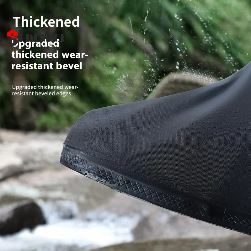 

1 пара дождевых сапог, черные водонепроницаемые светоотражающие высокие многоразовые мотоциклетные велосипедные прозрачные чехлы для обуви, пылезащитные чехлы