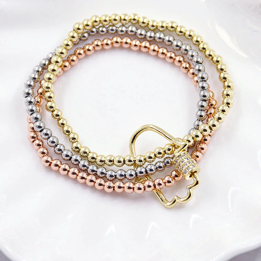 الموضة الكلاسيكية الفولاذ المقاوم للصدأ الخرز سوار الصليب/نجمة/القلب ورقة كليب 4 مللي متر مطرز تشيكوسلوفاكيا سلسلة معدنية للنساء الرجال مجوهرات هدايا