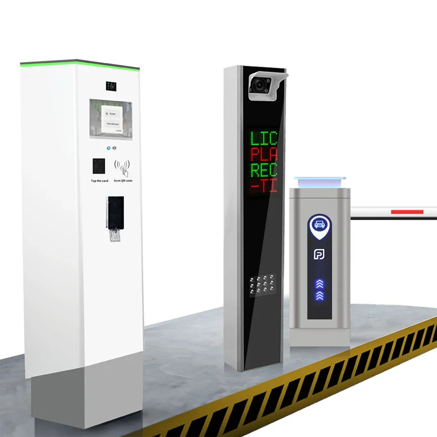 Car Parking Management Solution Featuring an Automatic Ticket Dispenser and License Plate Recognition System