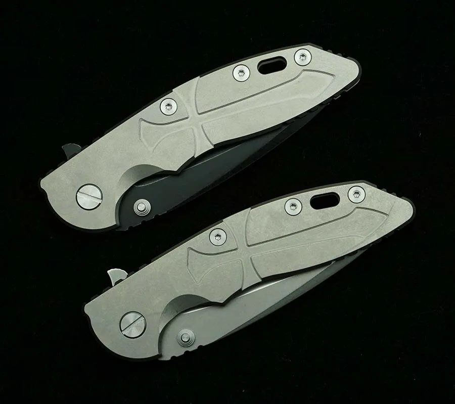 LEMIFSHE ใหม่จริง 20cv ใบมีด Hinderer XM18 ไทเทเนียมเซรามิคแบริ่งมีดพับยุทธวิธี Camping Hunt กลางแจ้ง EDC เครื่องมือ