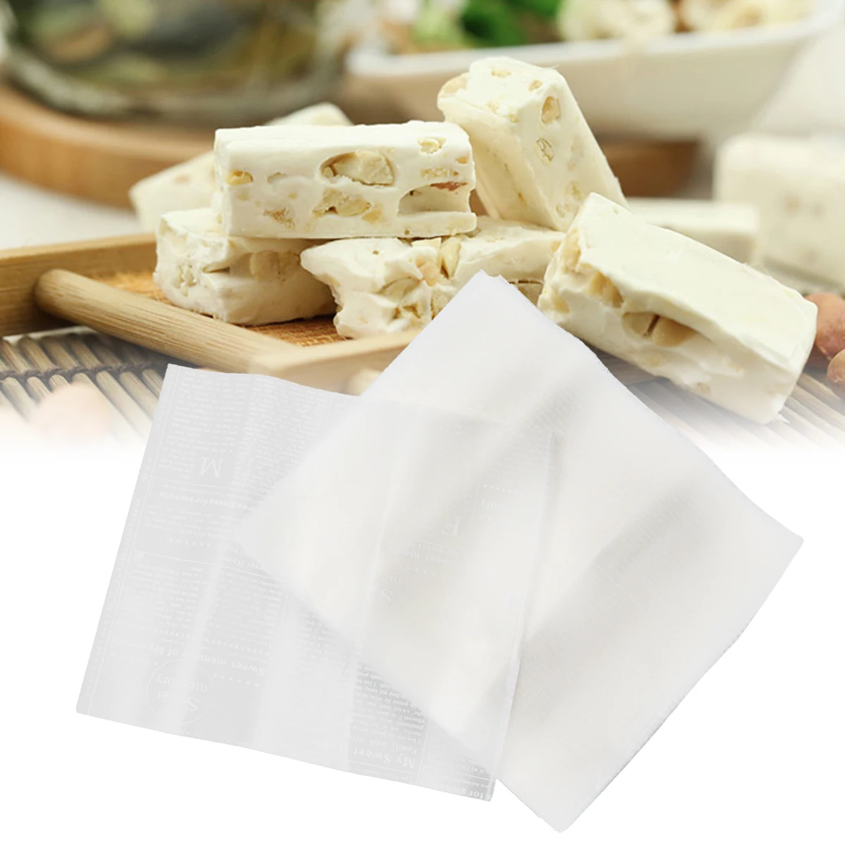 

50pcs Food Grade Baking Oil Paper Sheet Letter Pattern Food Paper Liners Cake Wrapping Paper for Baking Pastry