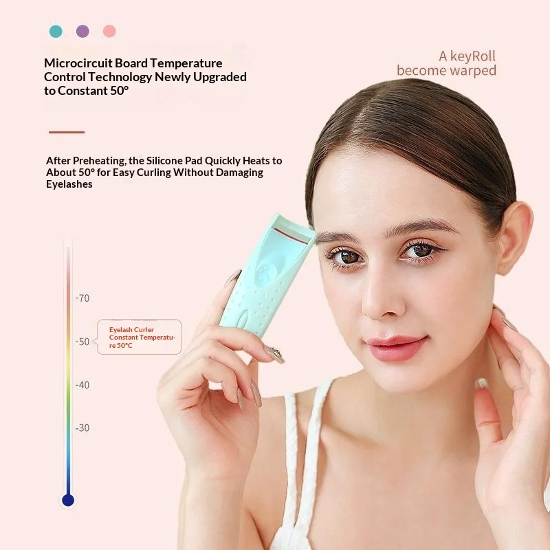 Elektrisch beheizter Wimpernformer für Frauen, langanhaltendes automatisches Wimpernwellen-Tool, neues Make-up-Zubehör, beheizter Wimpernclip – Detail 8