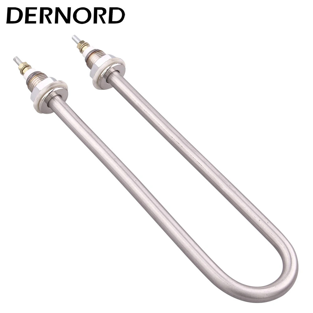 DERNORD U Type Electric Water Heating Element 220V Stainless Steel304 M16 M18 Thread 1KW/1.5KW/2KW/3KW/4KW Boiler Tubular Heater