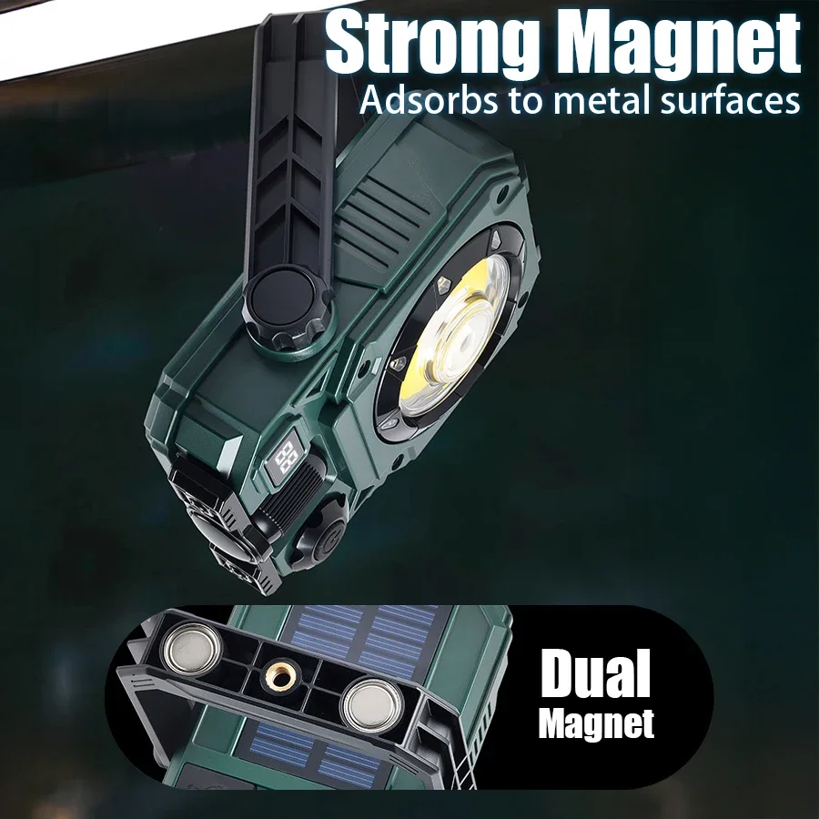 3600MAH قابلة للشحن ضوء العمل السوبر مشرق COB مصباح يدوي مع المغناطيسي المحمولة التخييم في الهواء الطلق مصباح ستبليس يعتم الشعلة