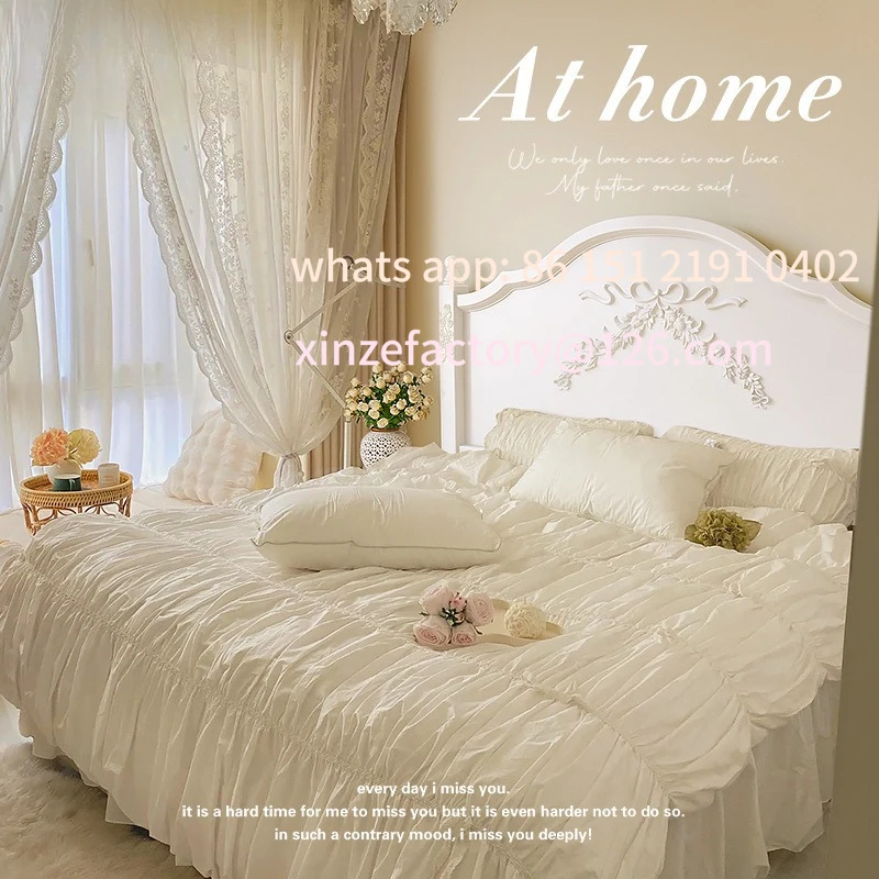 

Customizable winter French white cream solid wood master bedroom modern simple double American princess bed wedding bed