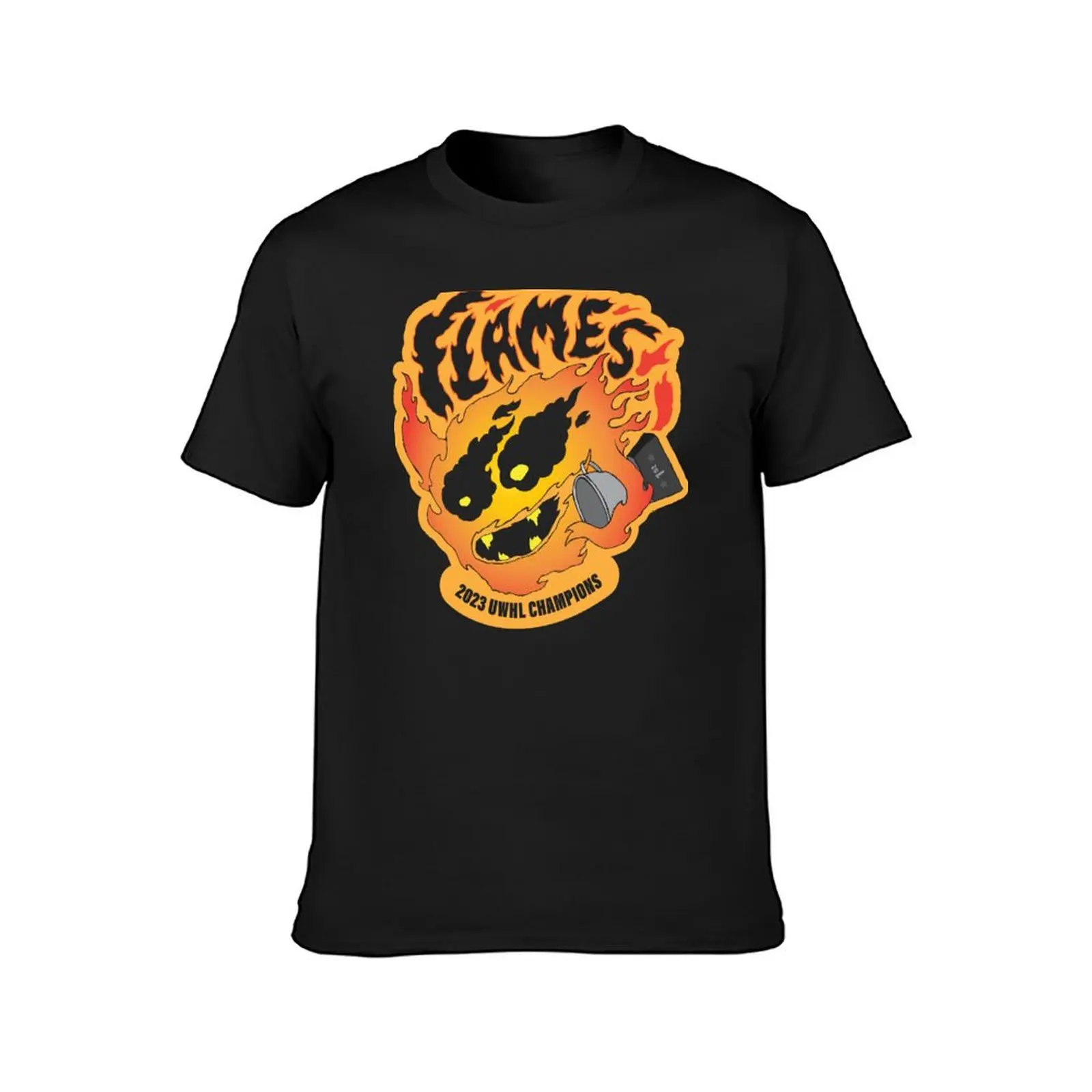 FLAMES 2023 UWHL CHAMPS! T-Shirt heavyweights cute clothes quick drying summer tops slim fit t shirts for men