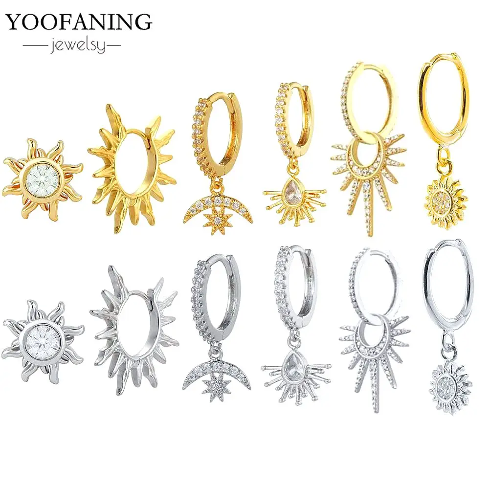 

925 Sterling Silver Ear Needle Luxurious Senior Hoop Design Exquisite Flower Design Perforated Jewelry Fashionable Single Item