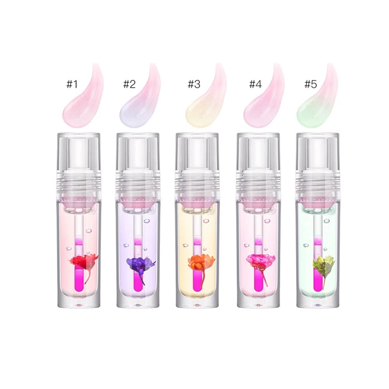 Ibcccndc Magic Color Change Lip Oil Flower Lipgloss PH Color Changing Lipoil Pink Clear Lip Glaze Liquid Moisturizing