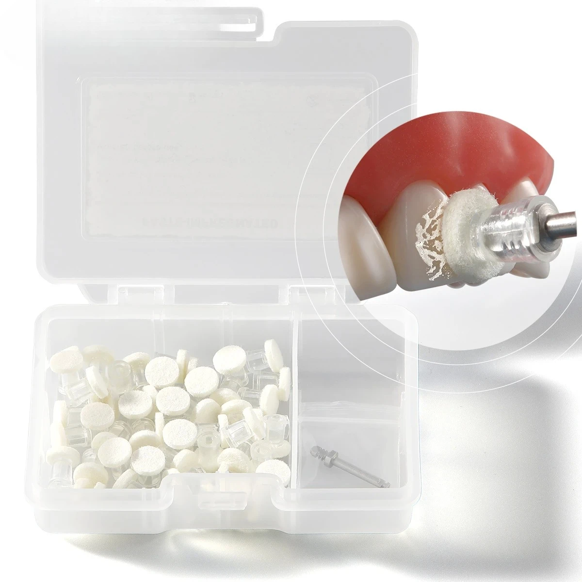 50 قطعة/صندوق AZDENT قرص تلميع مركب للأسنان معجون تلميع عجلة لباد يمكن التخلص منها عالي اللمعان CA مغزل #4