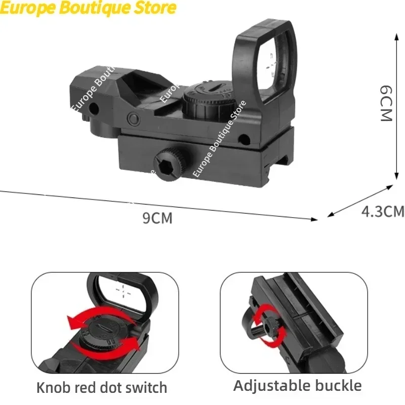 نطاق بندقية ثلاثي الأبعاد نطاق رؤية نقطة حمراء مشاهد مدمجة لبنادق جبل السكك الحديدية 20 مم