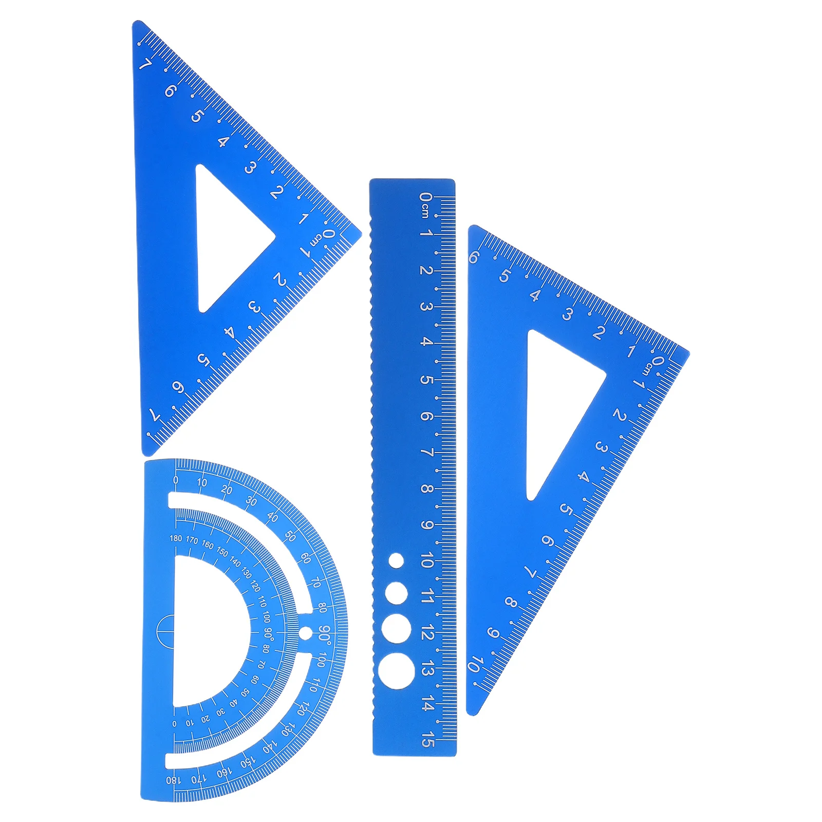

1Set Student Ruler Set High Precision Aluminum Alloy Straight Triangular Protractor Drafting Tools for Office Drawing Measuring