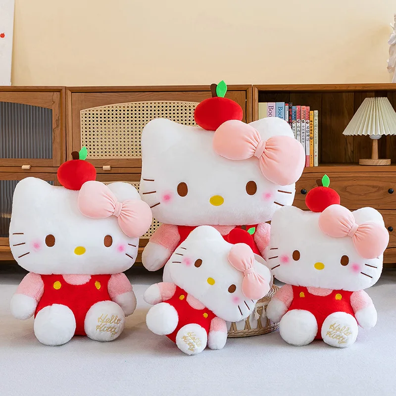 

65 см, большой размер, милое яблоко, Hello Kitty, мягкие плюшевые игрушки, аниме, мультяшная мягкая плюшевая кукла для девочек, удобная подушка, детский подарок