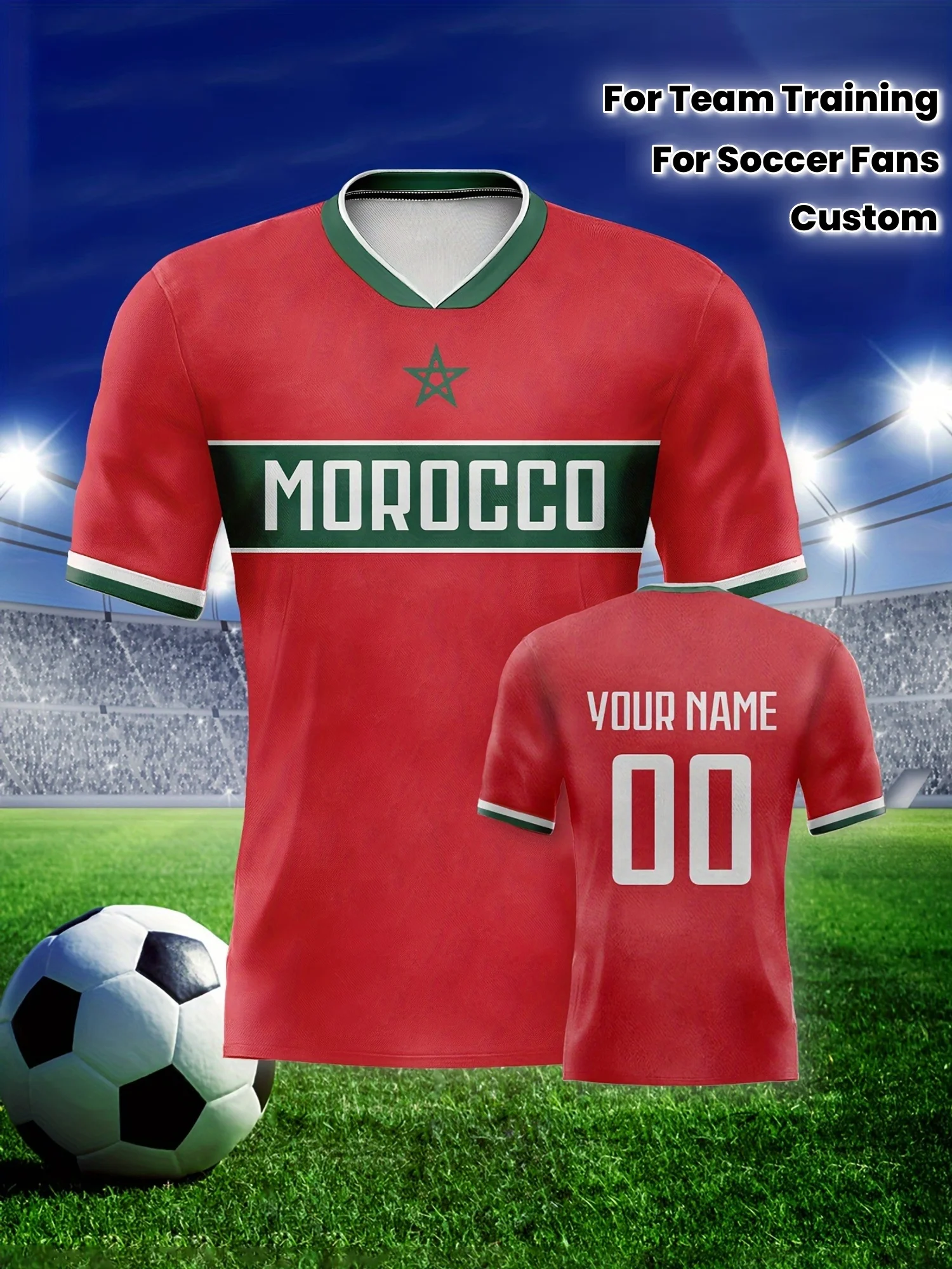 

Soccer Shirt Printed Stitched Name Number, Men's Primary Classic Short Sleeve Soccer Jersey, Football Jersey for Team Training