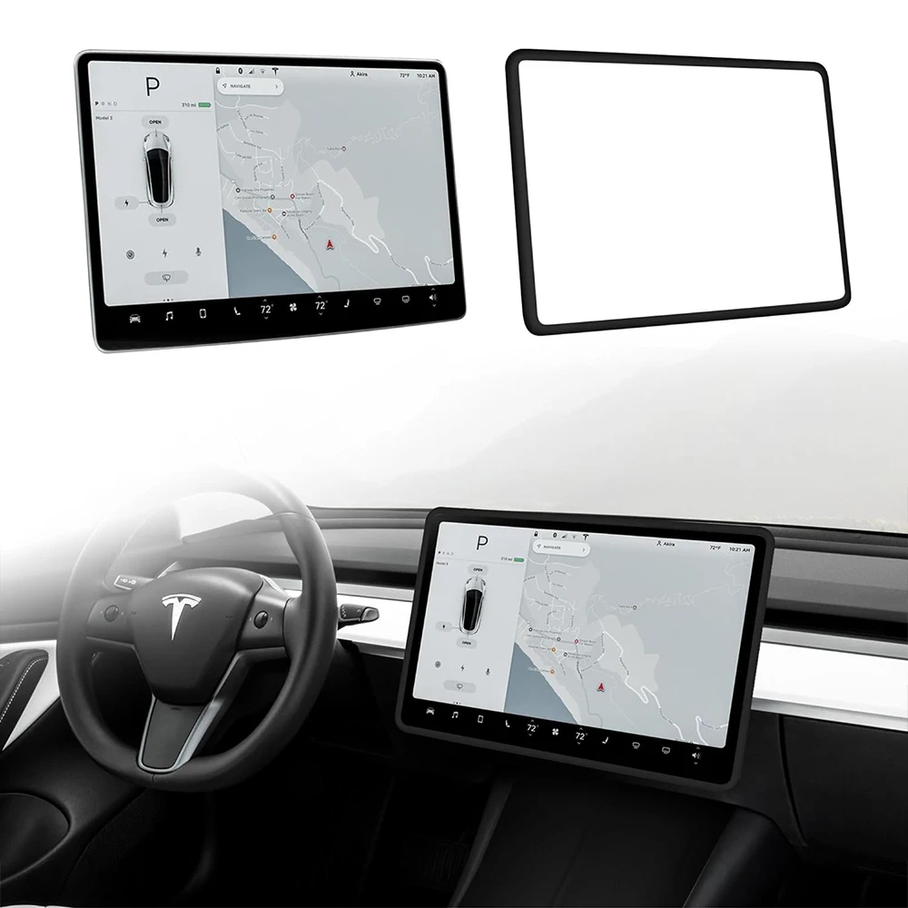 Per Tesla Modello 3 Y Highland Protezione Dello Schermo Telaio In Silicone Display Bordo Copertura Del Corpo Accessori di Controllo Centrale 2024