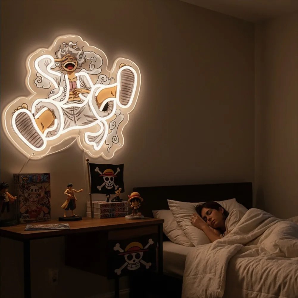 Aangepaste One Piece Luffy acryl neon LED-licht anime kunstwerk voor thuis festival decor feestbar hotel salon zakelijke winkel, enz. - afbeelding 2