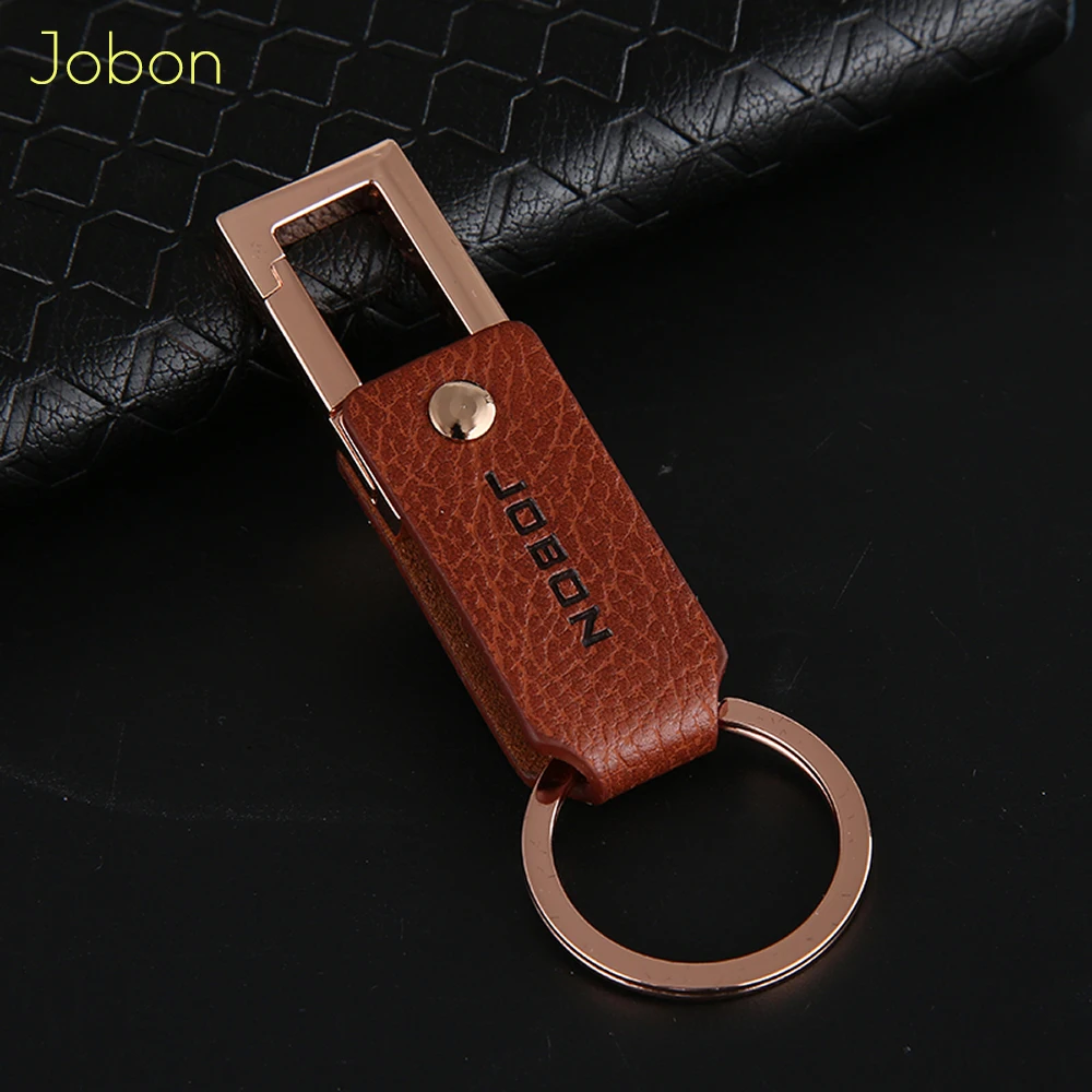 Jobon Classic Key Chain Luxury Women Men Leather Keychains For Car Key Ring Holder Bag Pendant Best Gift Jewelry Key Collapsible