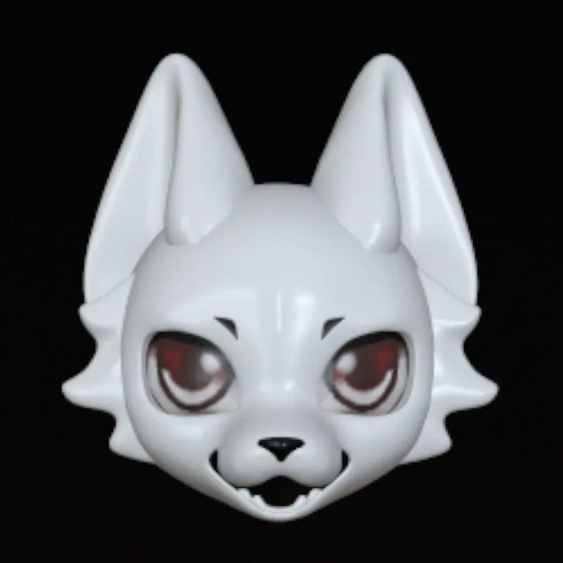 Kemono Base Mask Beast Skull Handsome Skull Hair Face Kig Series Universal 3D Printing CosDIY Accessories Anime Props