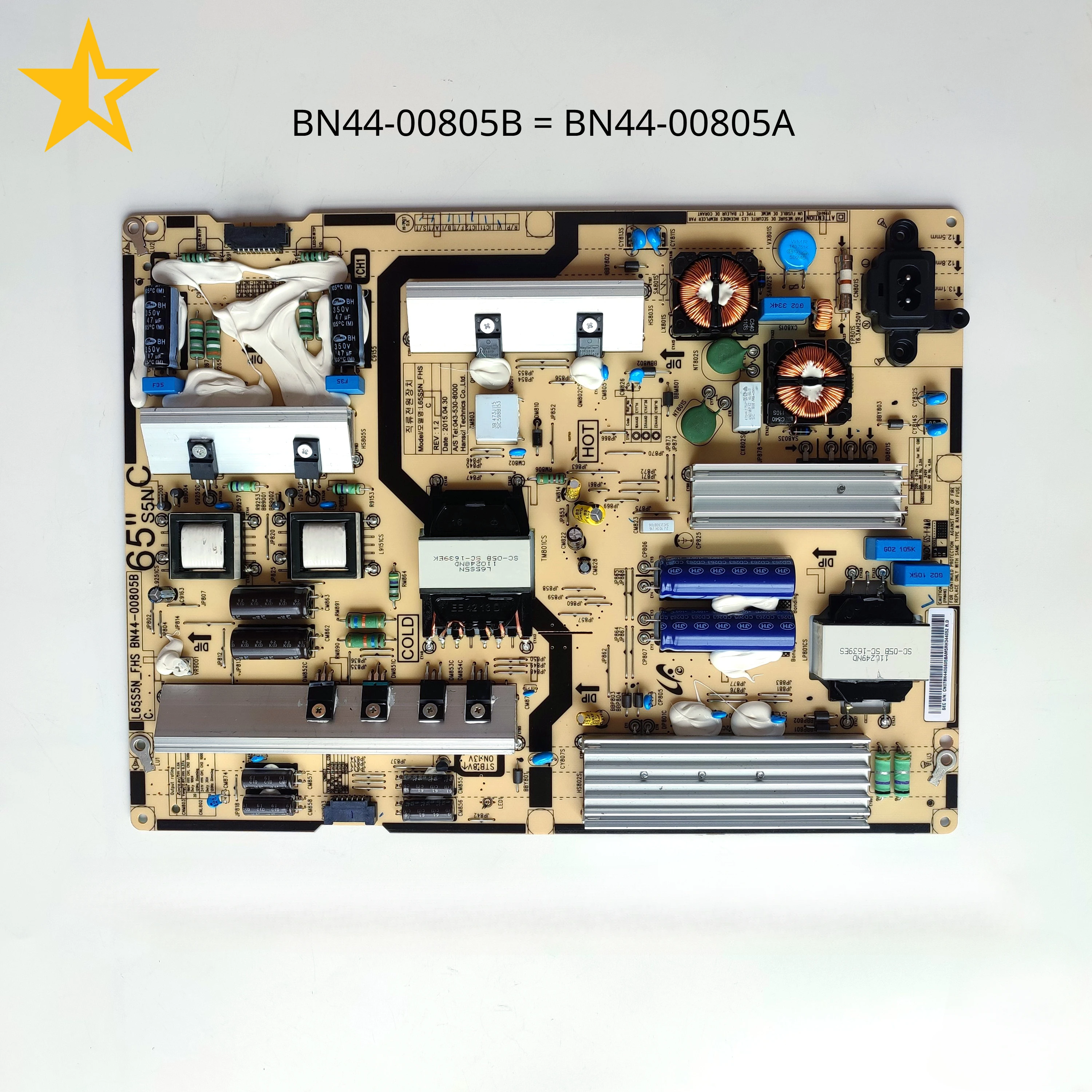 Power Supply Board BN44-00805B = BN44-00805A L65E5N_FHS is for UA65JU6000KPXD UE65KU6400UXXU TV accessories