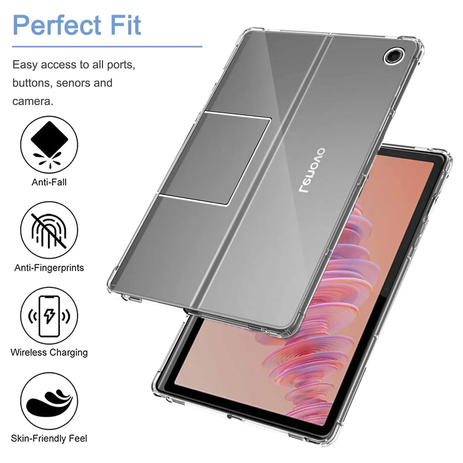 Lenovo Tab Plus 11.5"용 케이스 2024 Lenovo XiaoxinPad Studio용 강화된 모서리 보호 기능이 있는 유연한 TPU 실리콘 범퍼