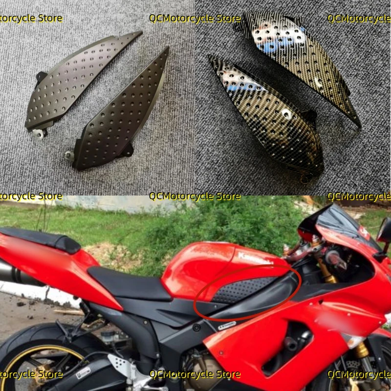 

Motorcycle Gas Fuel Tank Side Cover Panel Trim Cowl Fairing Fit For Kawasaki ninja ZX6R ZX-6R 636 2005-2006