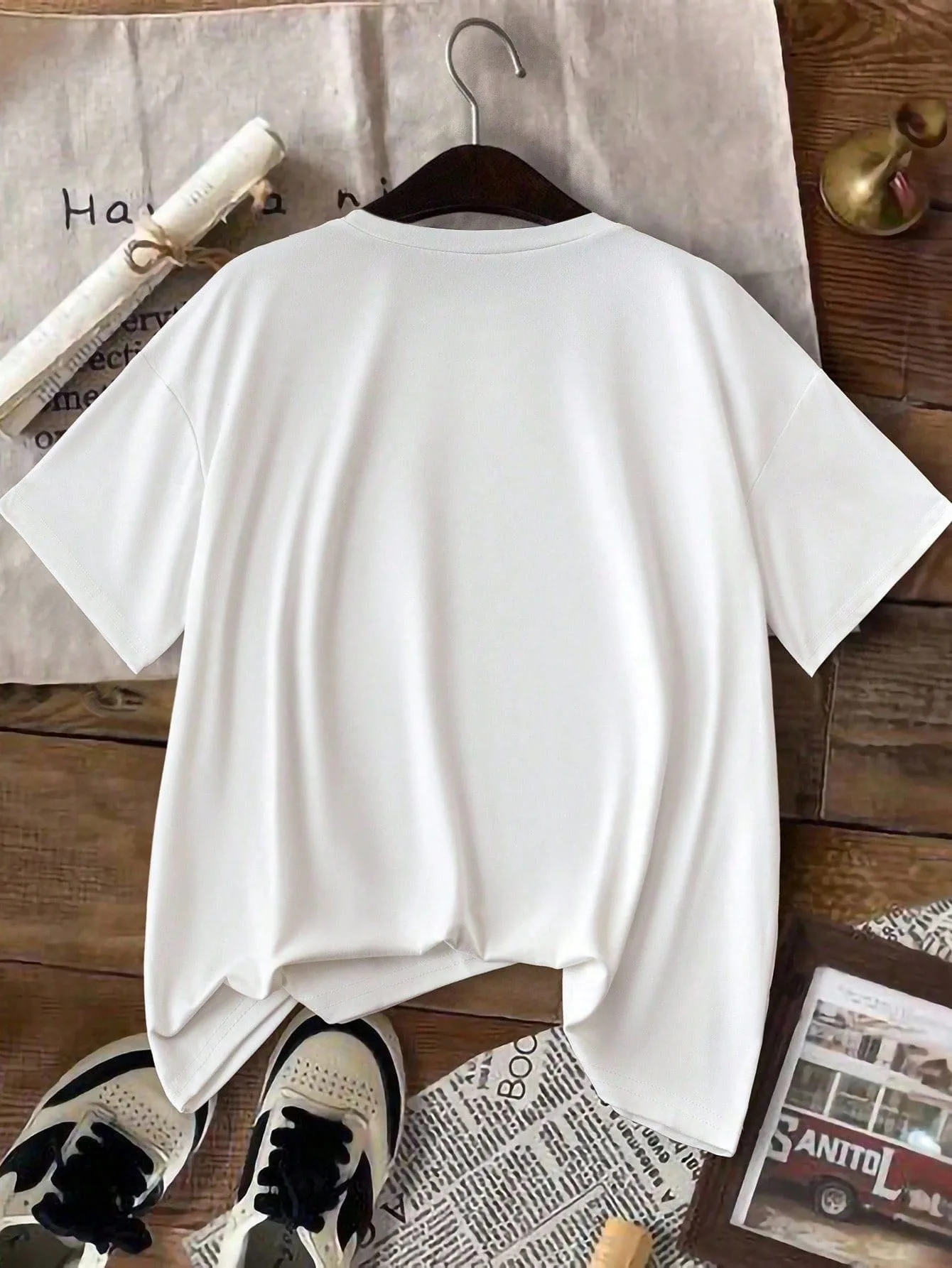 Women's Smiley Face Print Short Sleeve T-shirt Simple Minimalist Loose Fit Casual Basic Daily Summer Commute Street Tops