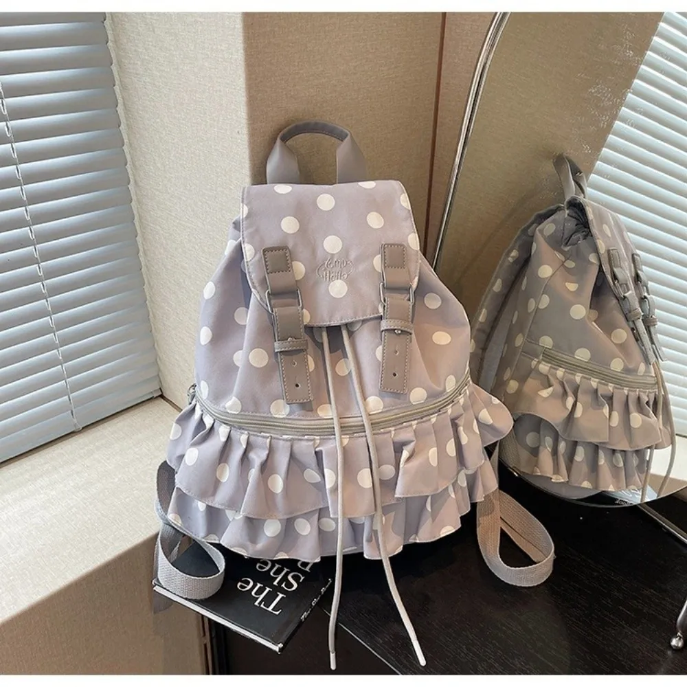 Creative Polka Dot Backpack Casual Multifunctional School Bag Large Capacity Shoulder Bag Travel
