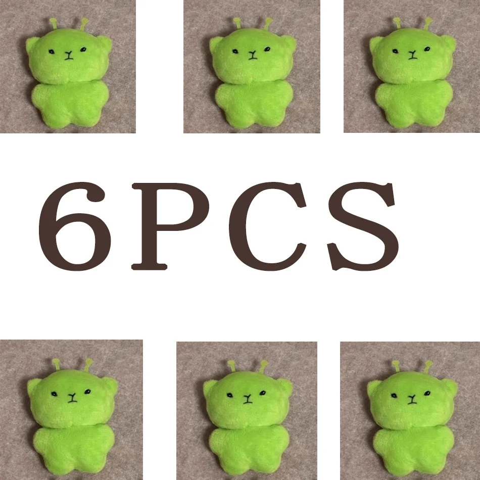 Mini Green Alien Cat Plush Keychains Furry Pendant for Couples Cute Cartoon Handbag Backpacks Key Chain Decor Gifts