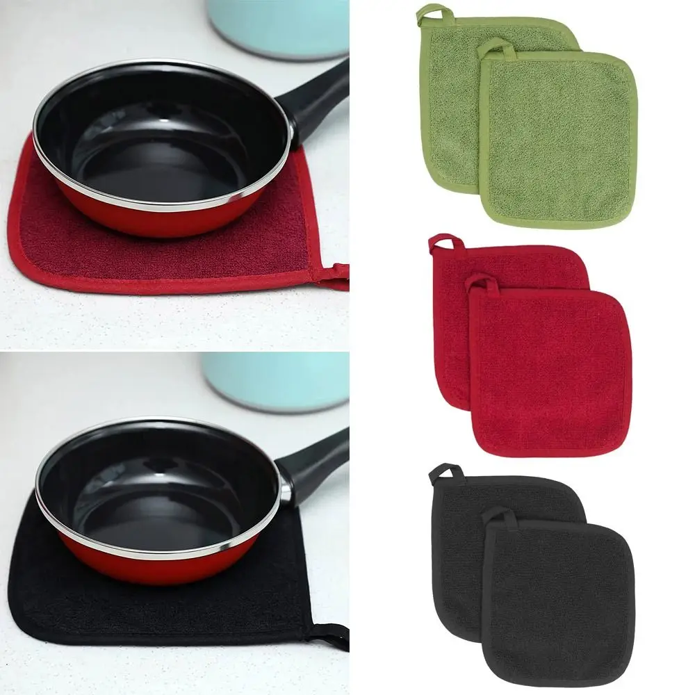 2PCS Insulation Pads Table Toweling Heat Insulation Mat Microwave Glove Pan Oven Cloth Resistant Kitchen Placemats Pot Holder