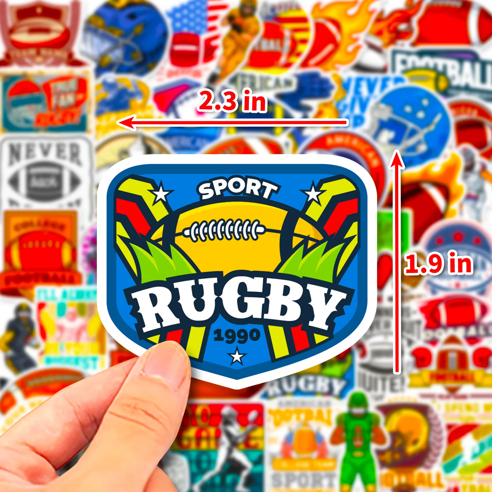 50PCS American Football Stickers Waterproof  Football Cartoon Graffiti Stickers Toy DIY Laptop Phone Guitar Skateboard