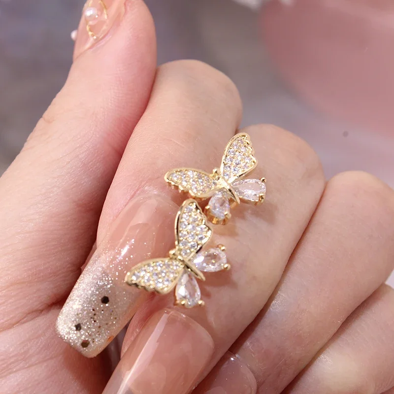 New Arrival Unique Sweet Butterfly Stud Earrings For Women  Jewelry Zircon Earrings
